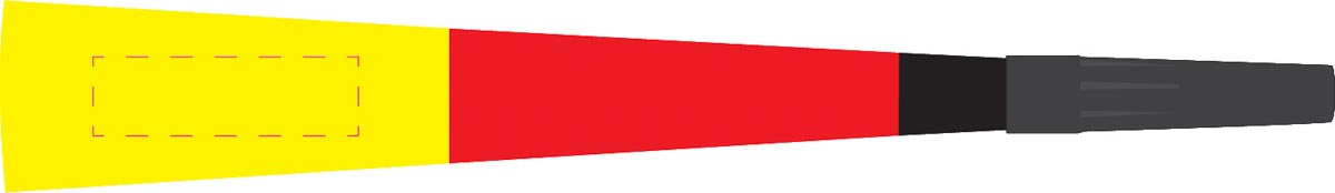 gelben Abschnitt seitlich  (5x1,5 cm)