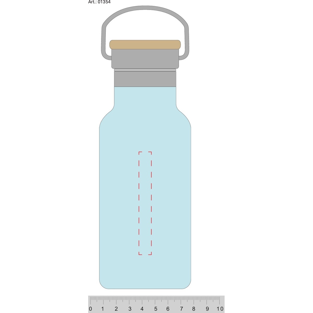 mittig auf Flasche (80 x 10 mm)