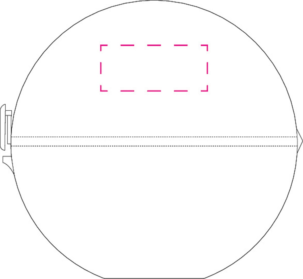 seitlich am Deckel (3,5x1,5 cm)