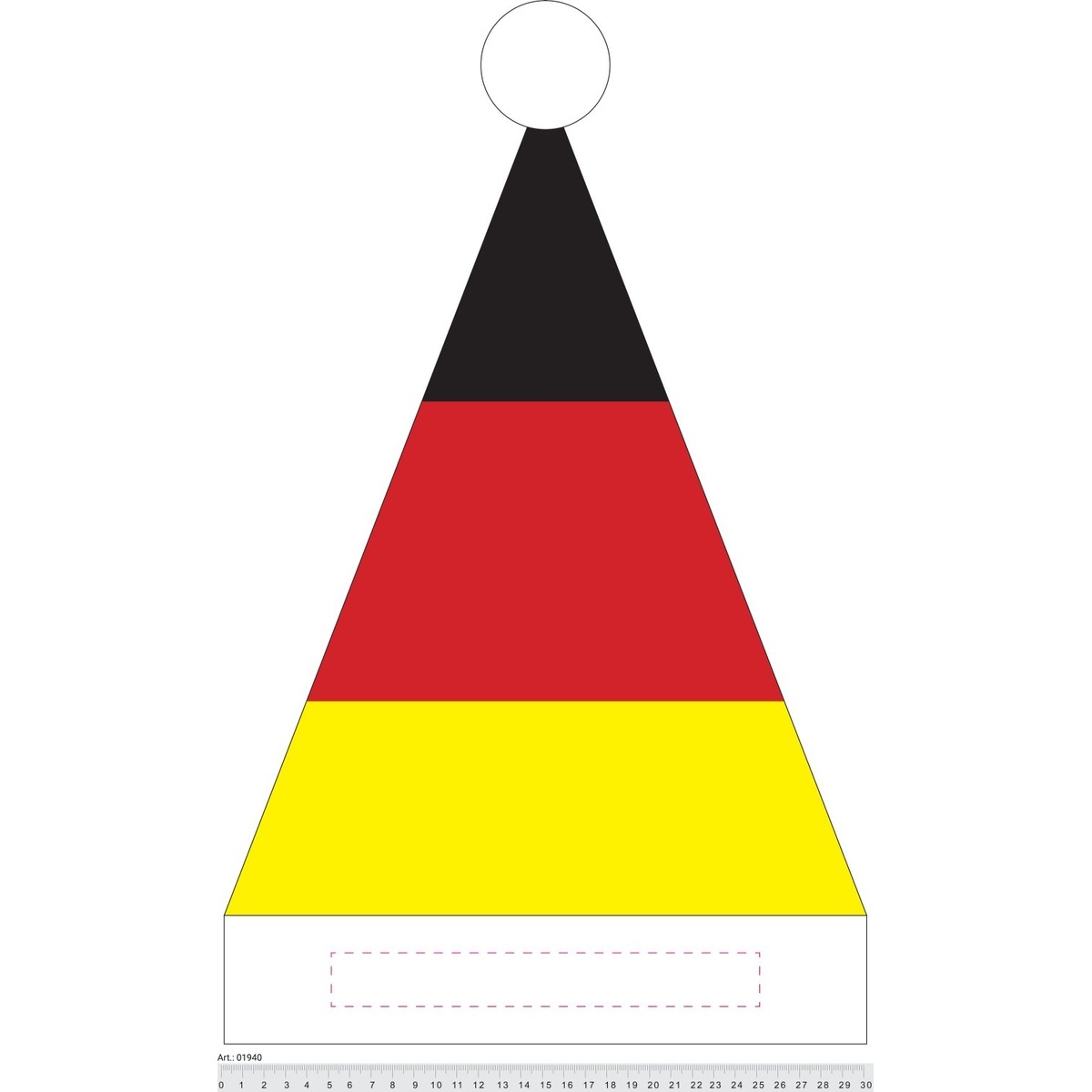 auf das weiße Band (25 x 200 mm)