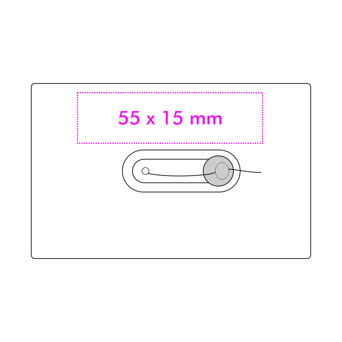 Vorderseite oben (5,5 x 1,5 cm)